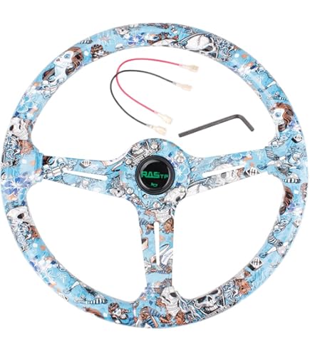 一週間ほど使用 アクリル メッキ ステアリング 340mm Amazon | ZS ステアリング ハンドル 340mm ネオ クローム 6