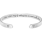 JoycuFF Blank Cuff Bracelet Stainless Steel Jewelry Minimalist Simple Open Bangle