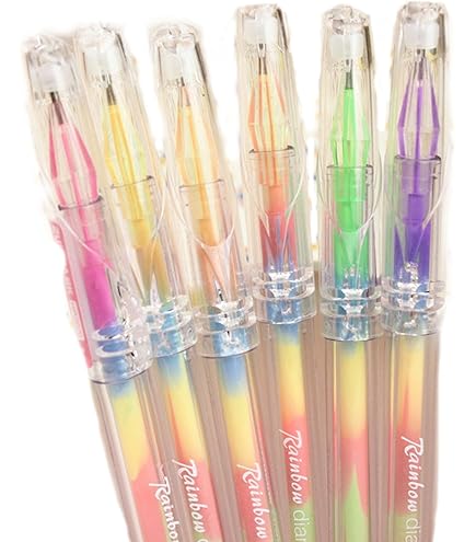 Amazon | DCMA 文房具 マーブル 虹色 カラー ボールペン お絵かき