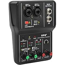 オーディオミキサー　サウンドカード48Vラージダイアフラムコンデンサーマイク Amazon.co.jp: ABRAHAM TEYUN Q-12サウンドカードオーディオ