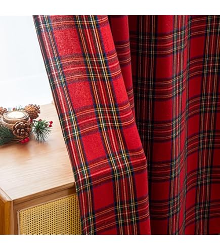 Amazon｜ArtOFabric チェック柄ポリエステルギンガムカーテンパネル(2