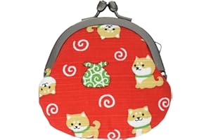前田染工 和布日和 豆柴のおつかい 2.5 丸 小銭入れ 赤 117792