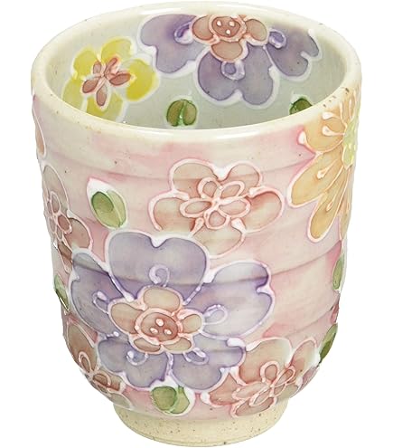 Amazon.co.jp: 京焼 清水焼 陶あん窯 紅白椿 組湯呑 2点セット 共箱付