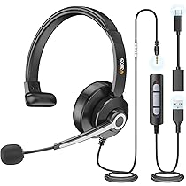 業務/ゲーム/音楽　用3.5mmUSB 有線ヘッドセット Amazon.co.jp: Wantek ヘッドセットUSB/TypeC/3.5mm 片耳 ノイズ