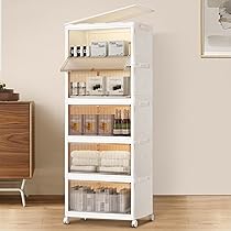 Amazon｜Muichi【収納キャビネット 折りたたみ】 収納ボックス 扉付き