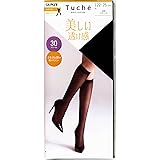 Tuche 美しい透け感 30デニール 融着オペーク ひざ下丈 ショートストッキング (026)ブラック 22-25cm tus23