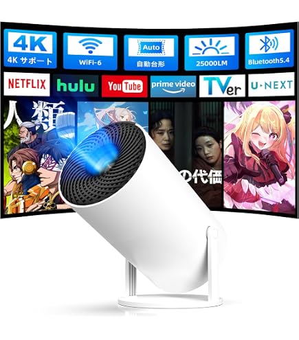 Amazon.co.jp: XBJ WIFI付きミニプロジェクター、4Kサポートポータブル