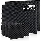 Hertber 36枚卵型防音シート30ｘ30ｘ3ｃｍ 吸音材黒色 防音 吸音 ウレタンスポンジポリウレタンウレタンフォーム 防音シート 防音材 吸音材 壁