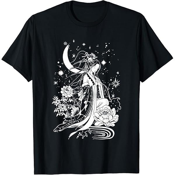 Amazon | アマテラス 太陽の女神 神話 日本のアートデザイン Tシャツ