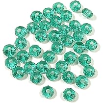 Amazon.co.jp: ボタンカットビーズ2.5x3.5mm エメラルドブルー 1gの 