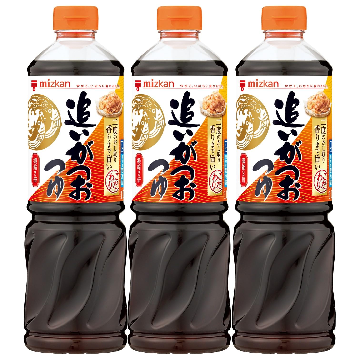 【タイムセール】【632円（定期便569円）】 ミツカン 追いがつおつゆ2倍 1000ml×3本