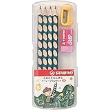 STABILO スタビロ かきかた学習鉛筆 イージーグラフ スターターセット 2B ぺトロール 左手用 三角 持ち方 矯正 名前入り 子供 幼児 男の子 女の子 4本 LP0077