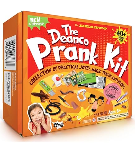 TASS Master Prankster's Gag Bag - 12 Classic & New Prank Kit With Mouse Attack & Whoopee Cushion