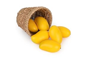 Luckforest Artificial Mangoes, 6Pcs Simulation Mangoes Fake Fruits for Home Kitchen Fruit Model Table Decor Photography Props