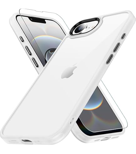 Amazon.co.jp: iPhone 16e/17e 用 ケース ホワイト 耐衝撃 ガラス
