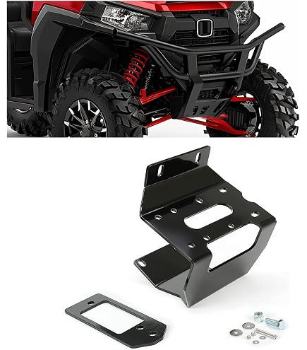 KUAFU Winch Mounting Plate For Honda Pioneer 1000/1000-5/1000-6 (2016-2024) – Steel, Black Powder Coat