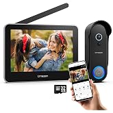 Tmezon Wireless WiFi Video Doorbell with Camera and Monitor Doorbell Intercom System, 1080P Camera with Monitor, Video Door P