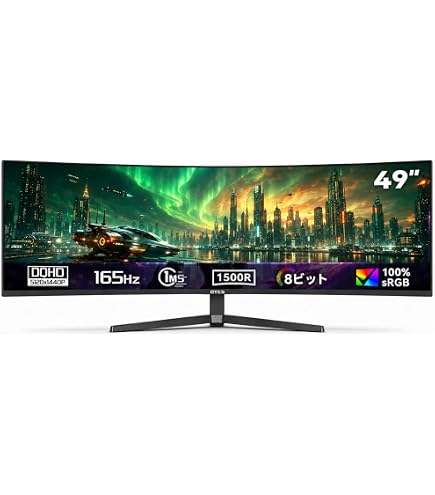 Amazon.co.jp: 49インチ 曲面ウルトラワイドゲーミングモニター 5K