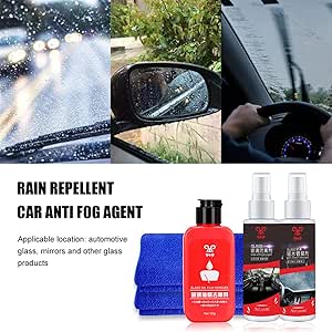 Amazon 車用曇り止めスプレーキット 3個セット 曇り止めスプレー 水浸しコーティング液体 洗剤 クリーニングタオル 車の窓 フロントガラスなどに ウィンドウケア 車 バイク