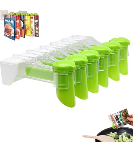 Amazon｜hxaihlin(すみこ) 袋止めクリップ 調味料収納ラック