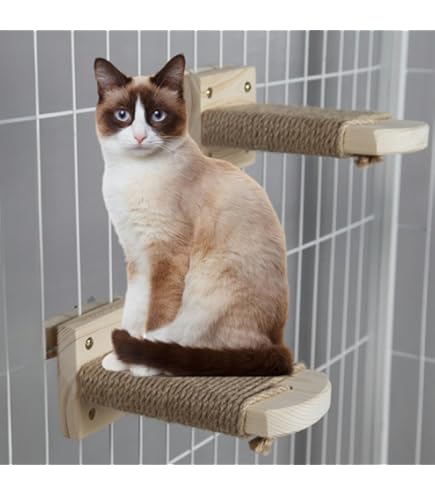 Amazon.co.jp: 猫 吊り橋 壁掛け吊り橋 木製 ハンモック吊り橋 猫用