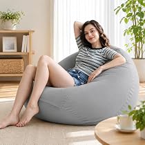 M 新品 大きい ビーズソファ グレー オットマン ビーズクッション 1人掛け Amazon.co.jp: ビーズクッション 70x60cm 特大 一人掛け クッション