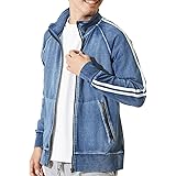 Amazon 星ワッペン スウェット デニム ジャージ トラック ジャケット メンズ レディース セットアップ 上下 可能 ジャージ上下セット 通販