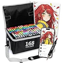 Amazon | イラストマーカー 168色170本 カラーペン セット 無料APP付き