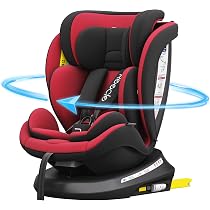 Reecle 360°回転式チャイルドシート 0-36kg ISOFIX対応 レッド