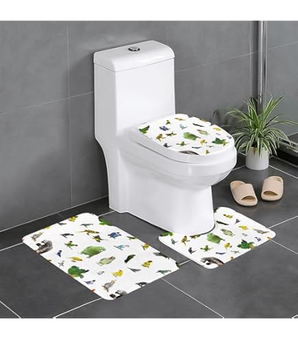 Amazon｜セキセイインコ 二匹 鳥柄 3点セット トイレマット フタカバー