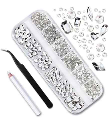 Amazon.co.jp: ネイル パーツ セット 54 台座付き ストーン ミックス
