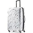 American Tourister Moonlight Hardside Expandable Luggage with Spinner Wheels, Marble, Checked-Large 28-Inch, Marble, Checked-