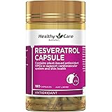Healthy Care Resveratrol - 180 Capsules | Support cardiovascular system and skin health | Antioxidant