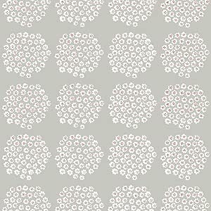 Amazon 壁紙 クロス 輸入壁紙 不織布 Marimekko マリメッコ Puketti プケッティ グレー 1ロール はがせる壁紙 花柄 壁紙単品 Z3k 壁紙