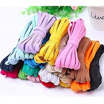 JESEP YONG 1/8 Inch Colored Flat Elastic Bands | 100 Yards Stretchy Knit Cord For Sewing, Hair Ties, Crafts