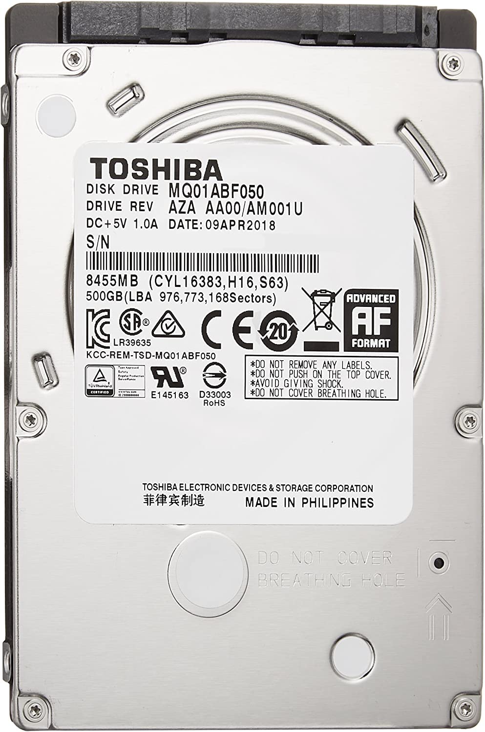 Refurbished 【Amazon.co.jp Exclusive】Major Manufacturer 2.5 Inch 9.5mm Thick/SATA Internal HDD (Refurbished) (500GB HDD)