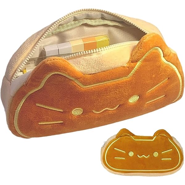 Amazon.co.jp: ペンケース 筆箱 猫 可愛い ふわふわ 猫 パン