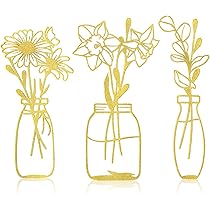 Amazon.co.jp: Zzbakress 3ピース 金属製花と花瓶 壁装飾 ミニマリスト
