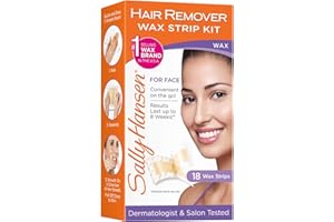Sally Hansen Hair Remover Wax Strip kit for Face, 18 Wax Strips