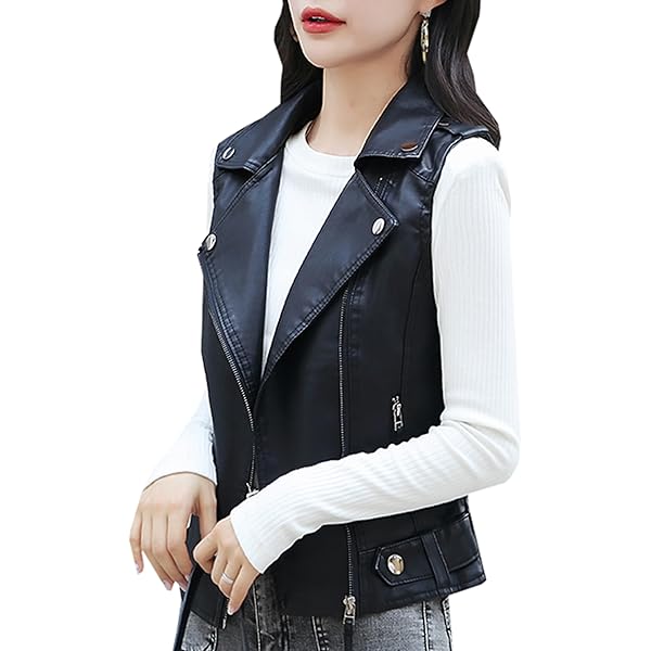 キューティーフラッシュ　ノースリーブレザーベスト 黒 キューティーフラッシュ ノースリーブレザーベスト 黒