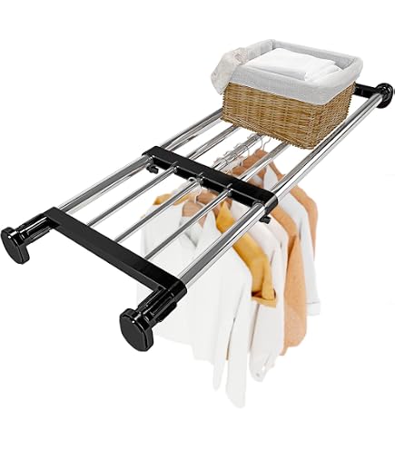Amazon｜パークレーン 突っ張り棚 幅62~93cm マットブラック 耐荷重32