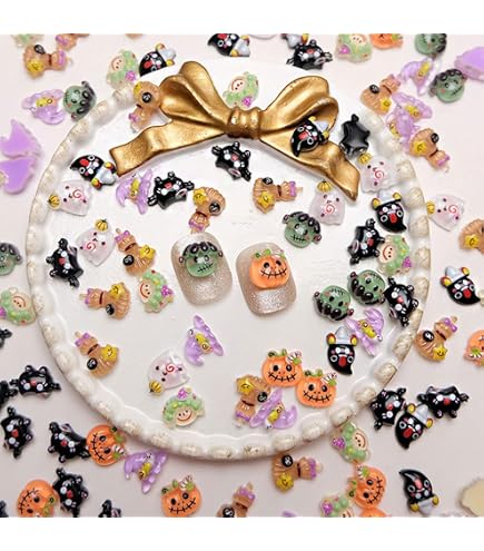 Amazon | ネイルパーツ ハロウィン 120個セット 3D 立体 コウモリ