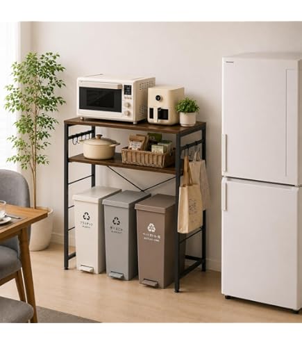 ゴミ箱上ラック 幅80×奥行40×高さ100cm キッチンラック 冷蔵庫上ラック Amazon.co.jp: ゴミ箱上ラック 幅80×奥行40×高さ100cm キッチンラック