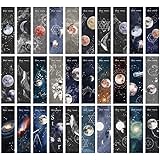 moin moin しおり ブックマーク ブックマーカー 惑星 宇宙 地球 月 海王星 金星 土星 木星 火星 飛行士 くじら 夜空 星 | メッセージカード としても | 30枚セット