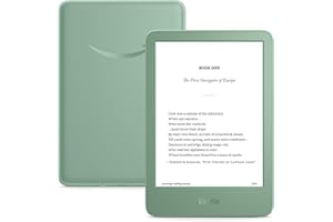 Amazon Kindle 16GB (newest gen) - Lightest and most compact Kindle, with glare-free display, faster page turns, adjustable front light, and long battery life - Matcha