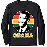 オバマ米国大統領バラクオバマアメリカンレトロスタイルギフト 長袖Tシャツ