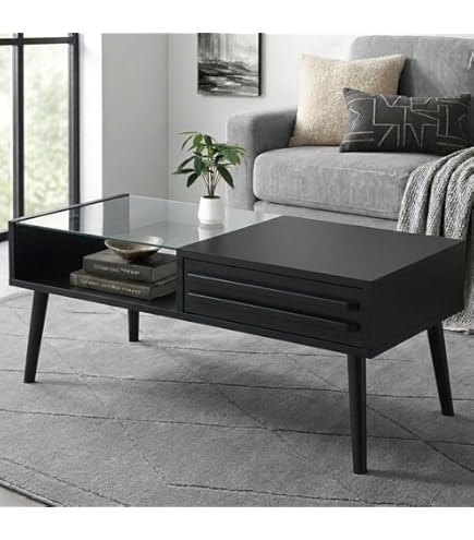 00284 IKEA 丸ガラステーブル 黒 SALMI 20692 VITTSJÖ ヴィットショー ネストテーブル2点セット, ブラックブラウン
