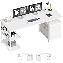 YeTom pc パソコンデスク 幅100cm×奥行48cm 布製引き出し つくえ ラック付き ワークデスク オフィス 収納袋付き 勉強机 学習机 左右入替可 テレワーク 在宅勤務 ダークブラウン Amazon | YeTom デスク 机 pcデスク パソコンデスク 幅100cm 布製