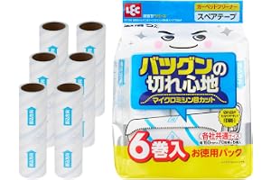 レック 激落ちくん スゴ技 マイクロミシン目カット カーペットクリーナー スペア 70周 (6個入) / バツグンの切れ心地/切れ目が分かりやすい印刷入り/各社共通サイズ