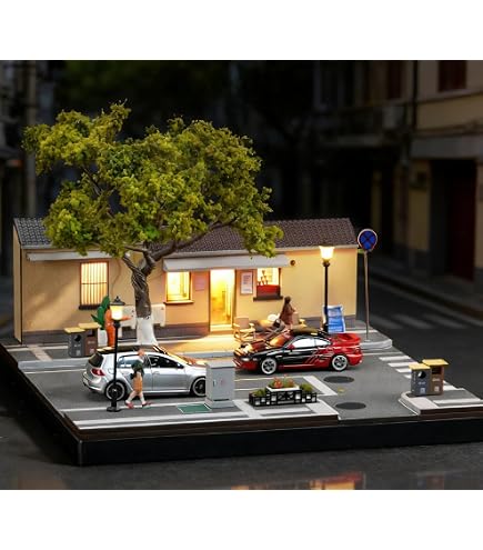 Amazon.co.jp: G-Fans 1/64 ミニカー用 峠 駐車場 ジオラマ ガレージ風